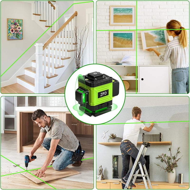 ZPD Laser Level - 360 Laser Level Self Leveling Green Lazer Leveler 360 Self Leveling for Construction, Tile, Home Renovation, Picture Hanging, green 2D laser level - Image 4